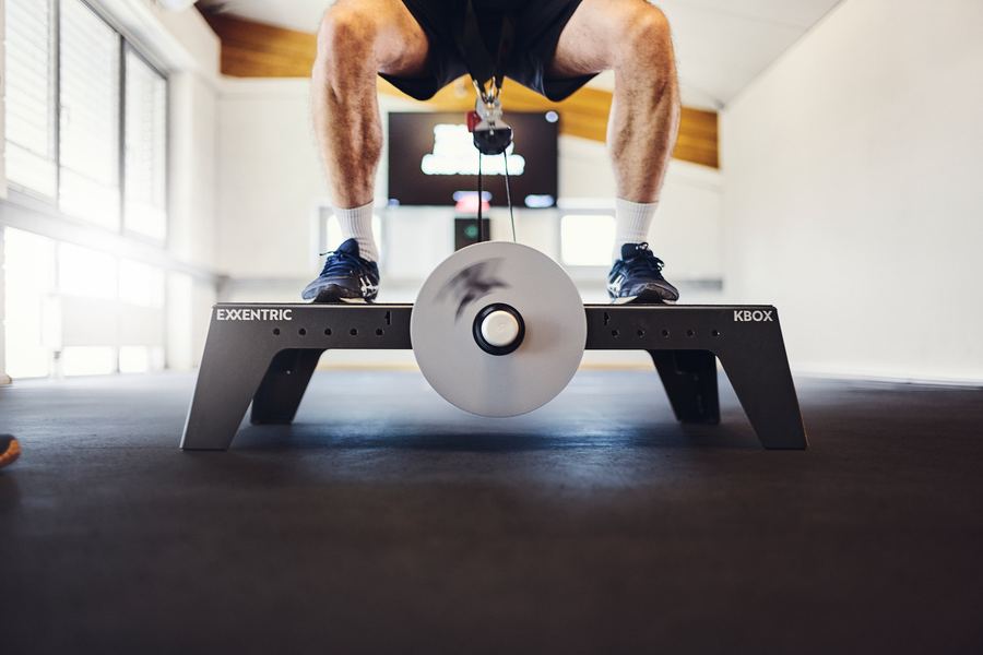 Beintraining an der Beinpresse, Nahaufnahme